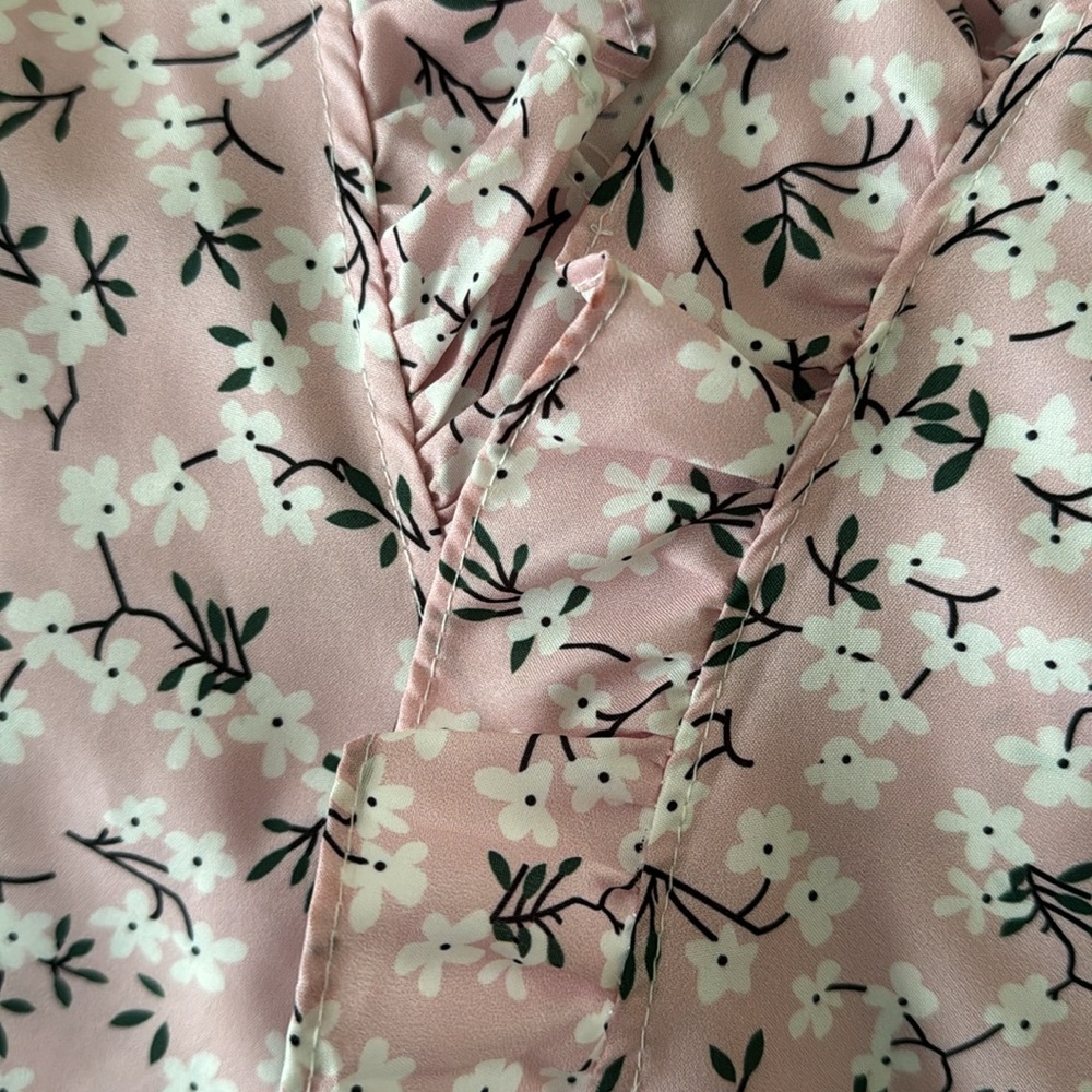 To My Lovers Women’s Top Ruffle Collar Blouse Floral Print Puff Sleeve - Picture 16 of 16